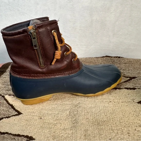 Sperry Brown Blue Duck Boots leather winter rain insulated lace up bootie ankle - Picture 3 of 14